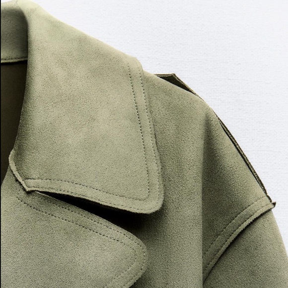 🆕 2024 ZARA FAUX SUEDE TOPCOAT - Picture 8 of 9